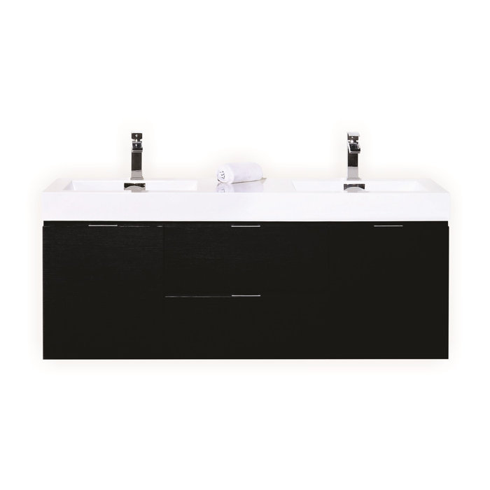 Tenafly 59" WallMounted Double Bathroom Vanity Set & Reviews AllModern